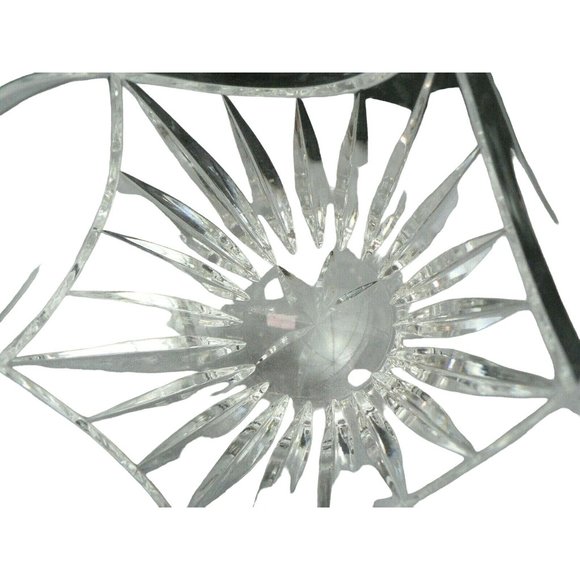 Glass Bowl Etched Cut Crystal Starburst Ray Design - Picture 6 of 9